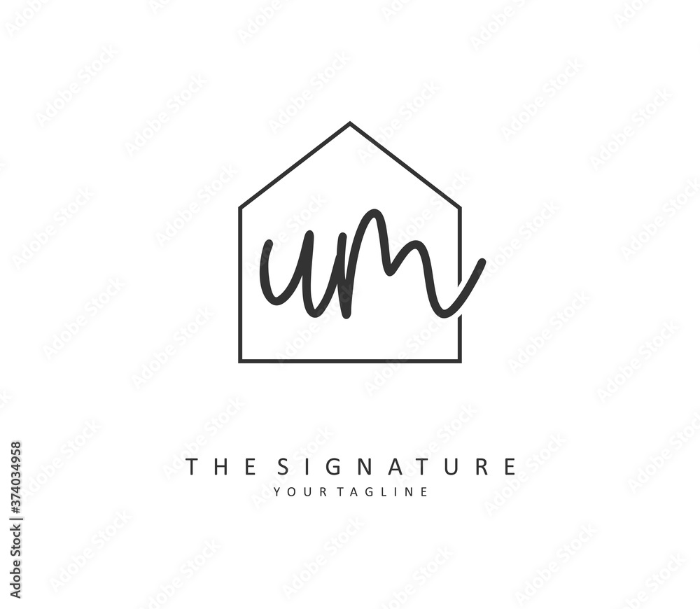U M UM Initial letter handwriting and signature logo. A concept handwriting initial logo with template element. U M UM Initial letter handwriting and signature logo. A concept handwriting initial logo with template element.