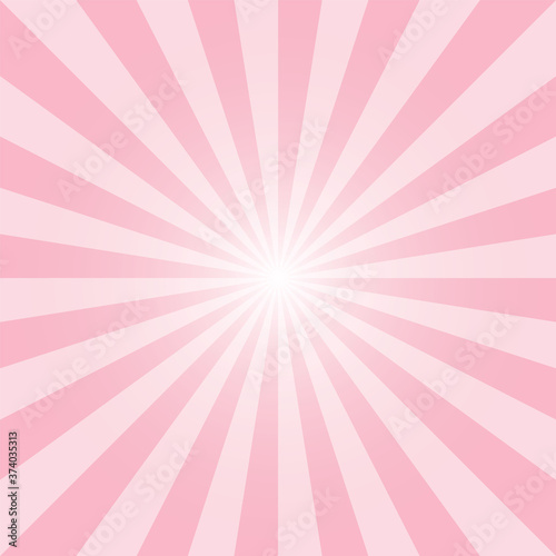 Pink sunburst recto backdrop. Lemonade pink rectangular background. Sunbeam background design for various purposes.