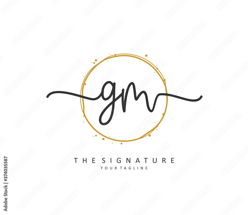 G M GM Initial letter handwriting and signature logo. A concept handwriting initial logo with template element. G M GM Initial letter handwriting and signature logo. A concept handwriting initial logo with template element.