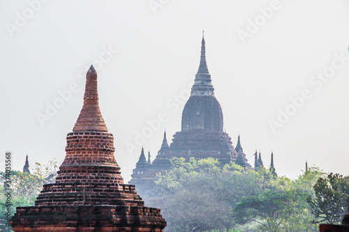 Beautiful ancient Buddhist temples  pagodas and stupas Bagan Myanmar Burma