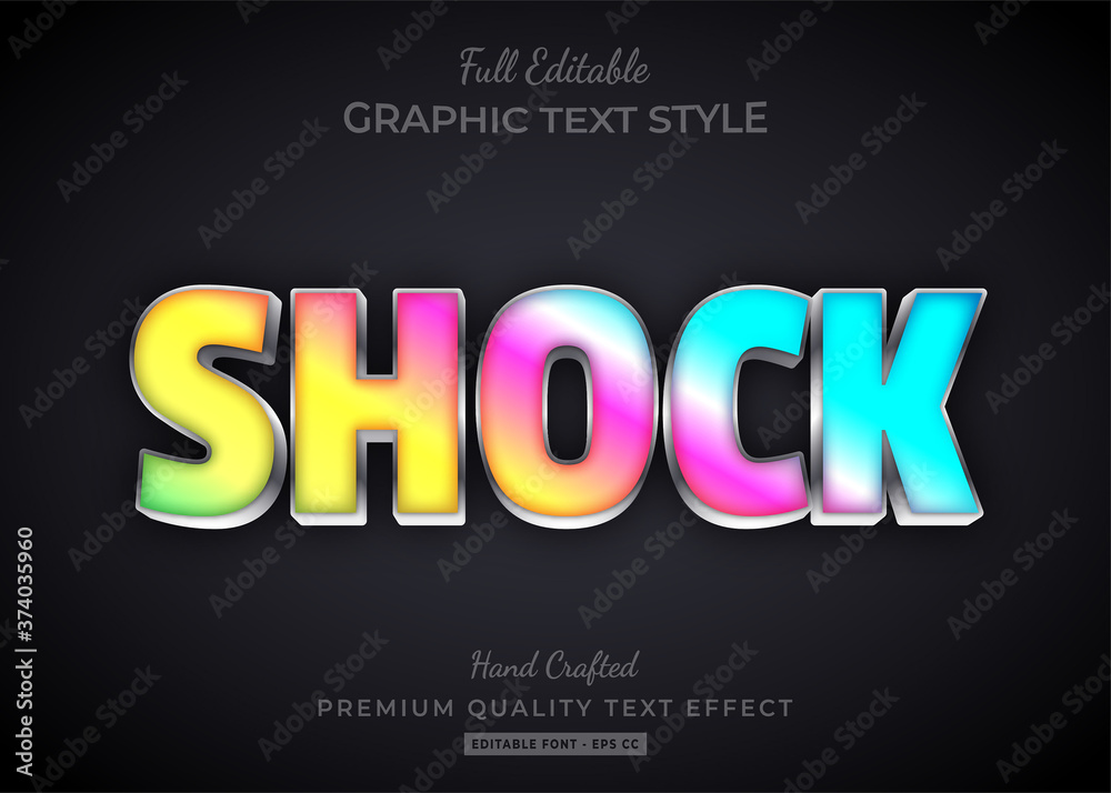 Gradient Modern Holo Shock Text Style Effect