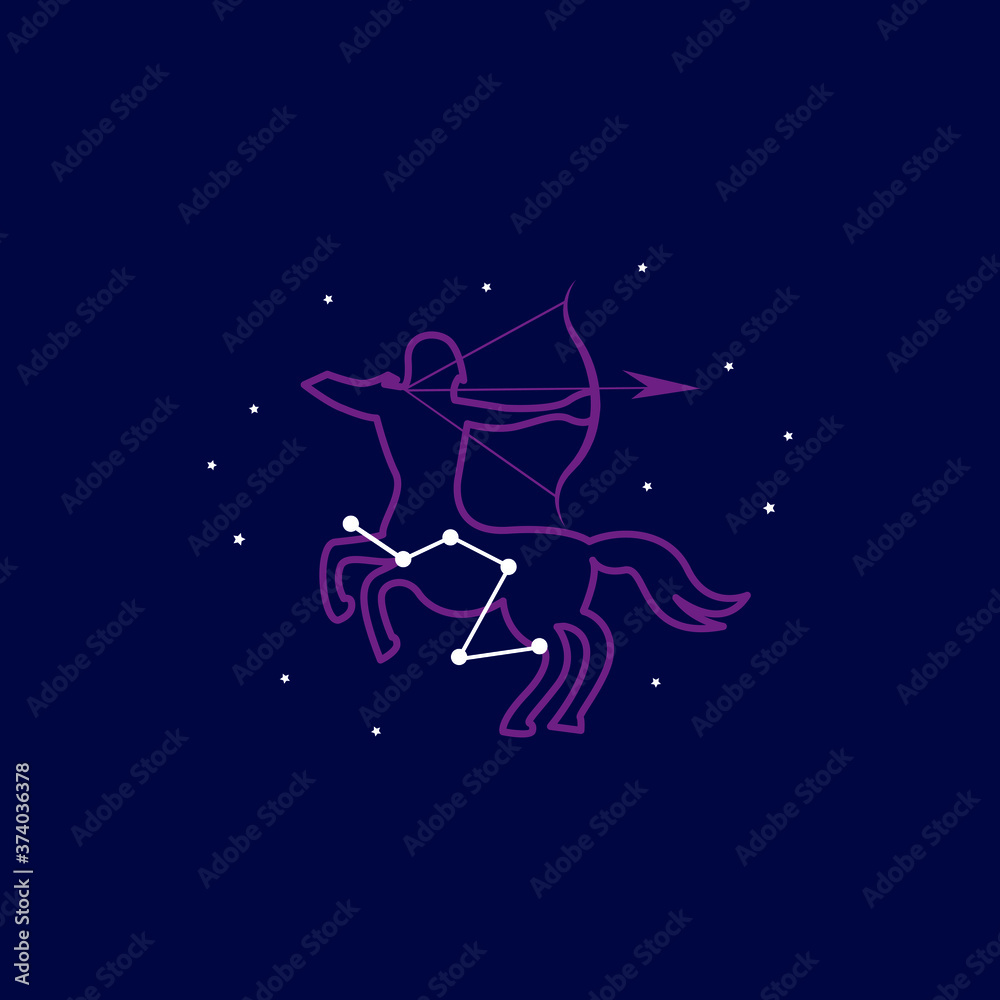 Sagittarius zodiac sign logo. vector illustration. 