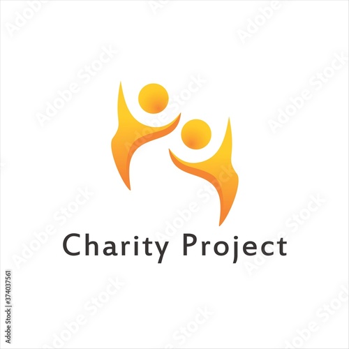 Stock Vector Human Charity Project Icon Logo