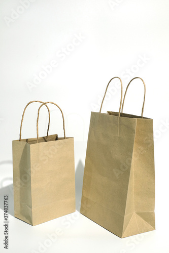 Two paper bag isolated on white