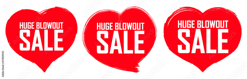 Set Huge Blowout Sale banners design template, discount tags, brush grunge, vector illustration Set Huge Blowout Sale banners design template, discount tags, brush grunge, vector illustration