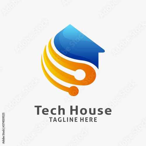 Tech house logo design