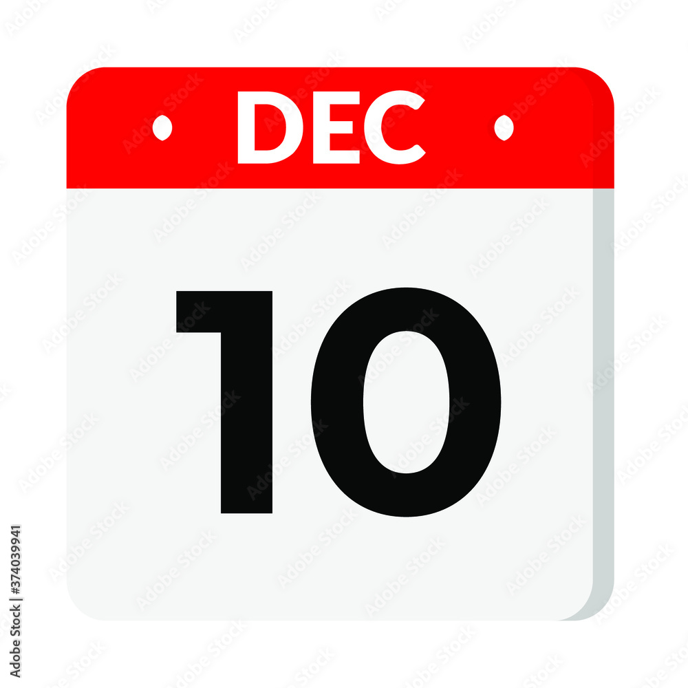 10 December calendar icon 10 December calendar icon