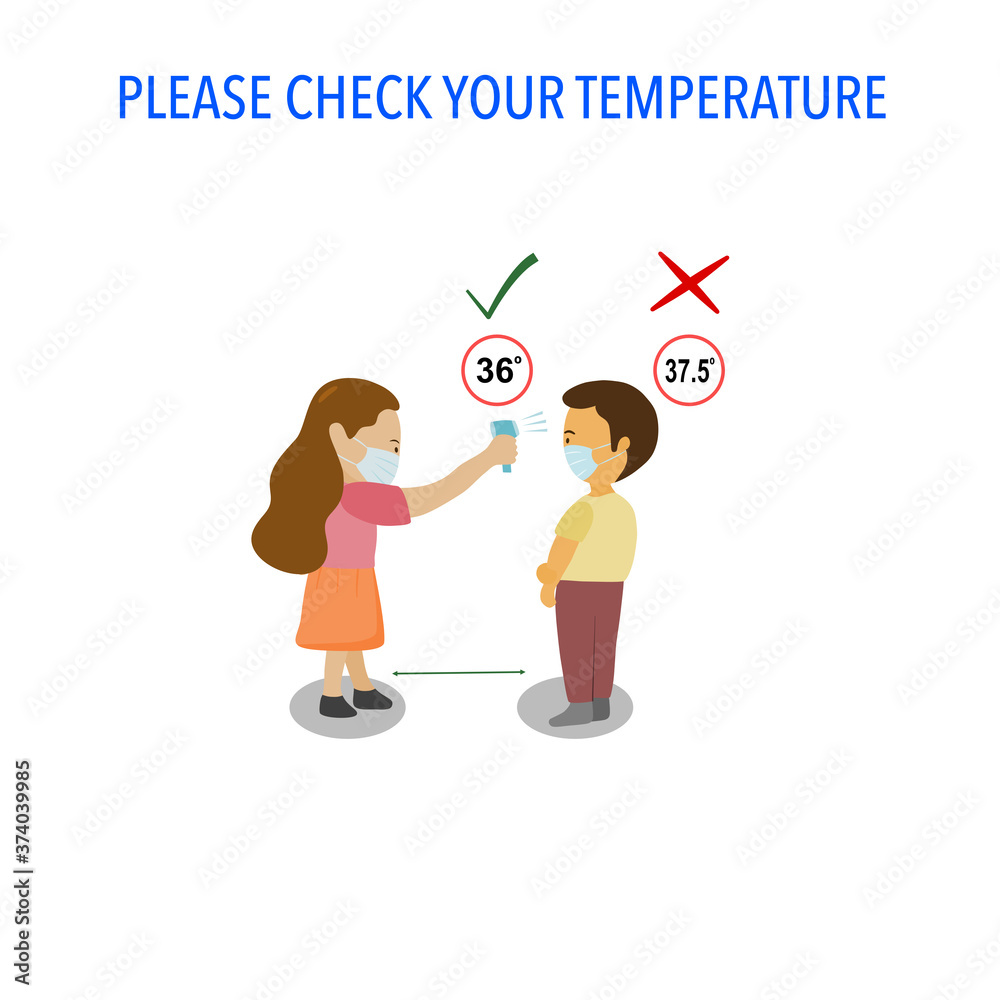 Check temperature before go inside place for safe from coronavirus.vector illustration Check temperature before go inside place for safe from coronavirus.vector illustration