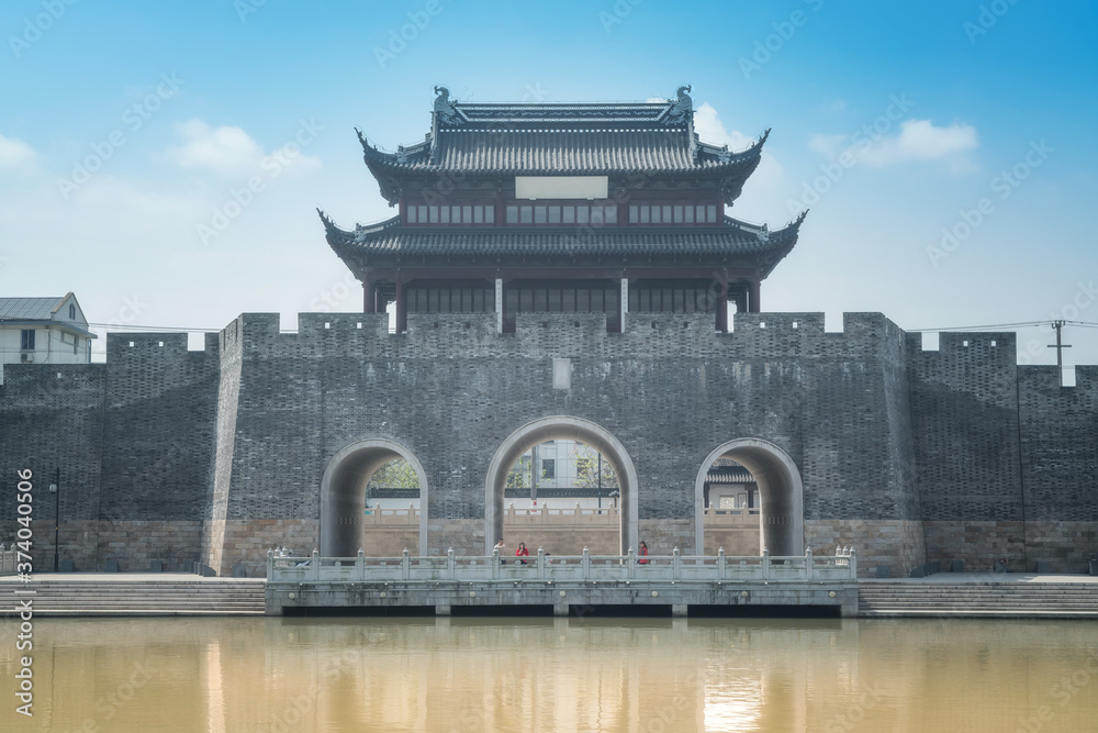 Fototapeta premium Pingmen Water Gate in Suzhou - Jiangsu, China