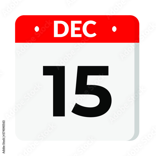 15 December calendar icon