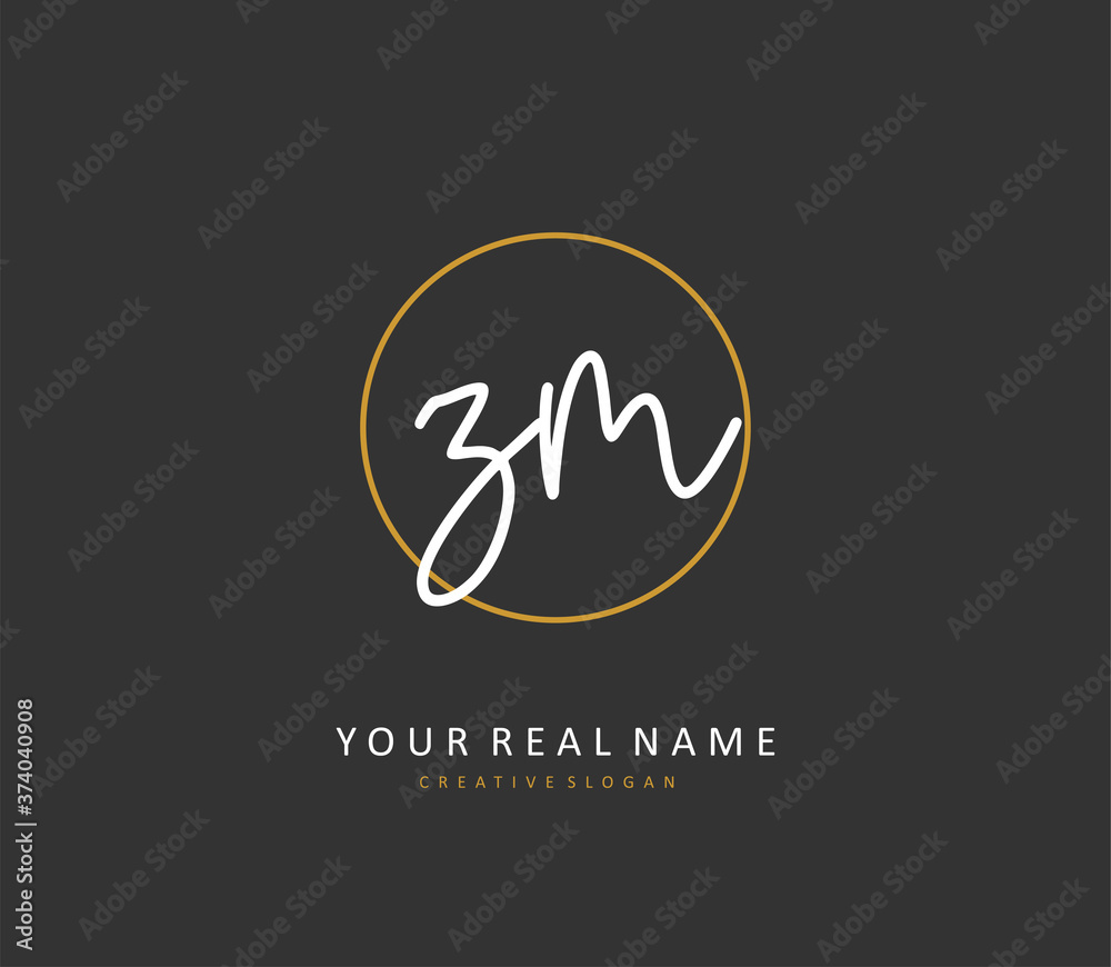 Z M ZM Initial letter handwriting and signature logo. A concept handwriting initial logo with template element. Z M ZM Initial letter handwriting and signature logo. A concept handwriting initial logo with template element.