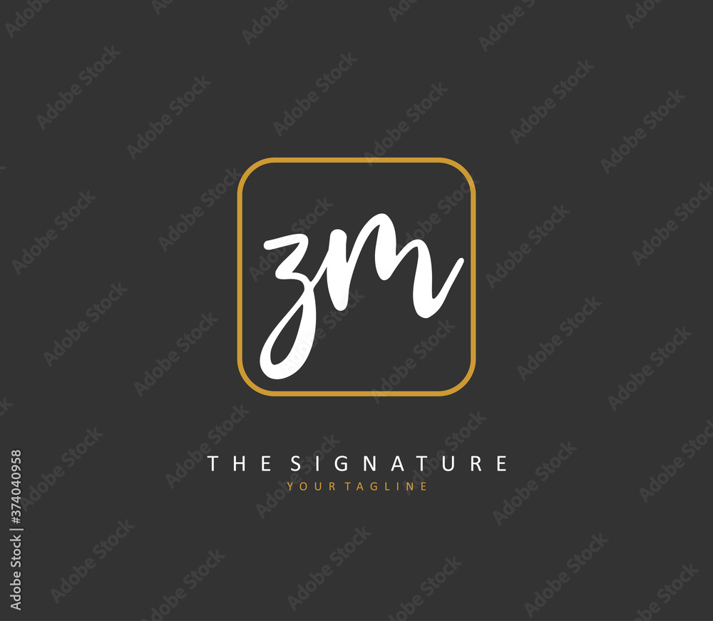 Z M ZM Initial letter handwriting and signature logo. A concept handwriting initial logo with template element. Z M ZM Initial letter handwriting and signature logo. A concept handwriting initial logo with template element.