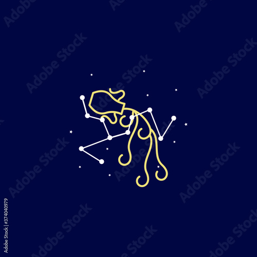 aquarius zodiac sign logo. vector illustration.