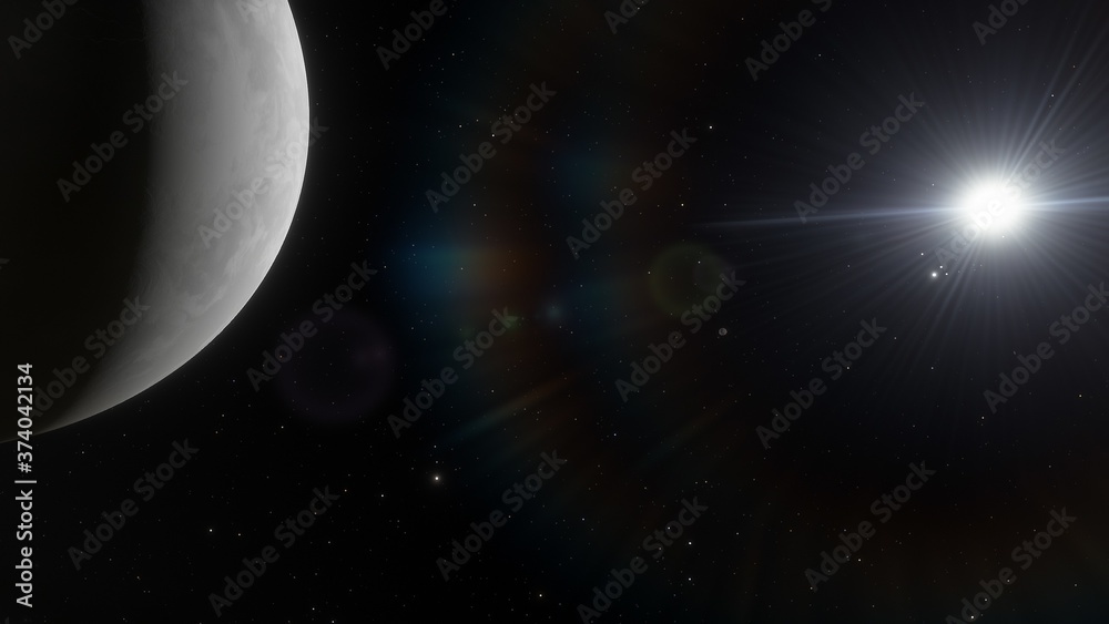 planets, stars and galaxies in outer space showing the beauty of space exploration, 3d render