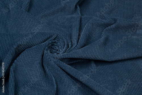 Velour fabric blue background texture 