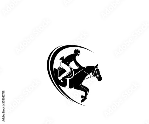 Player horse icon logo design template