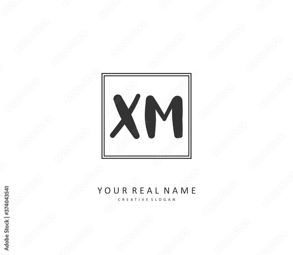 X M XM Initial letter handwriting and signature logo. A concept handwriting initial logo with template element. X M XM Initial letter handwriting and signature logo. A concept handwriting initial logo with template element.
