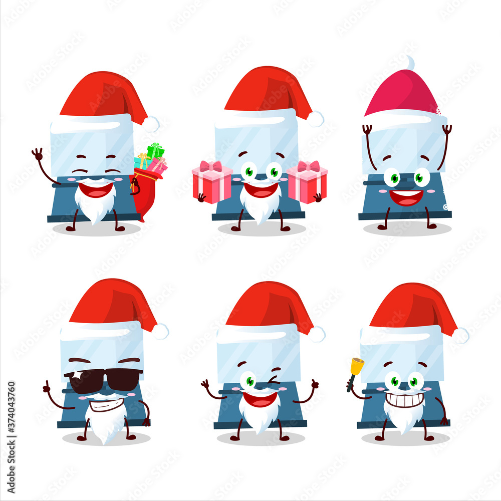 Santa Claus emoticons with automatic espresso coffee cartoon character