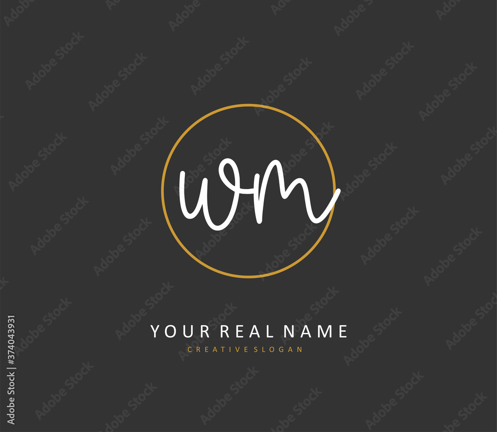 W M WM Initial letter handwriting and signature logo. A concept handwriting initial logo with template element. W M WM Initial letter handwriting and signature logo. A concept handwriting initial logo with template element.