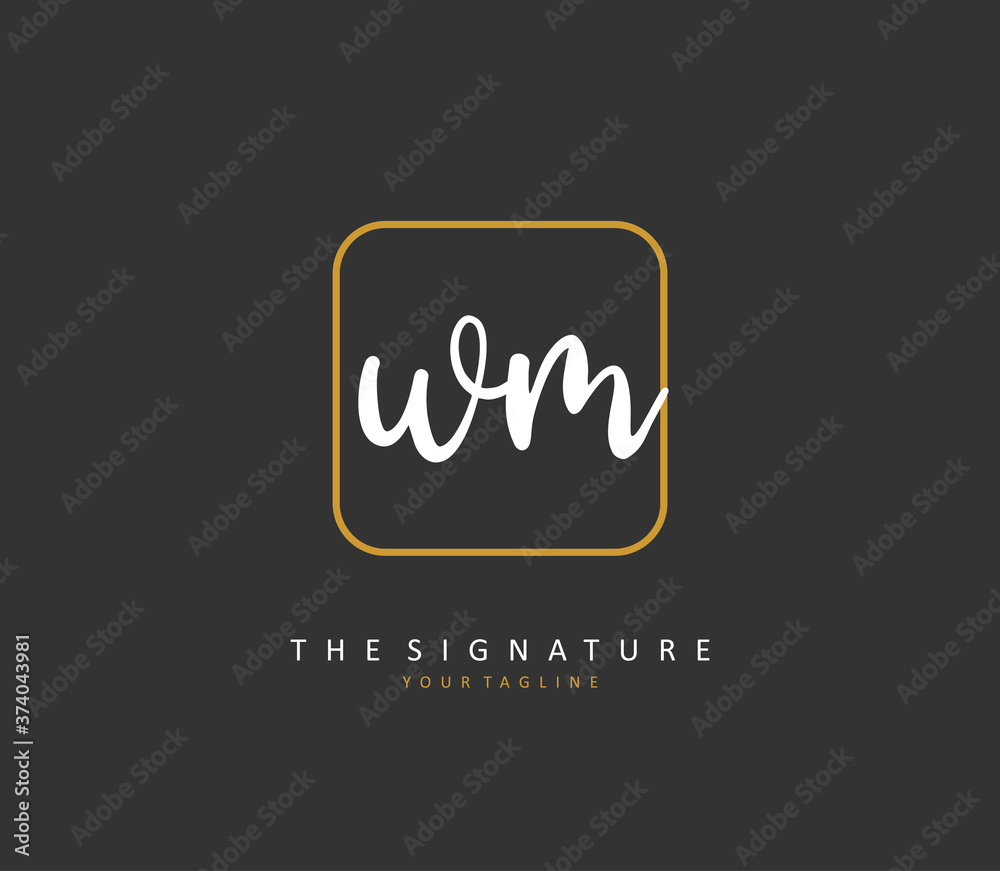 W M WM Initial letter handwriting and signature logo. A concept handwriting initial logo with template element. W M WM Initial letter handwriting and signature logo. A concept handwriting initial logo with template element.