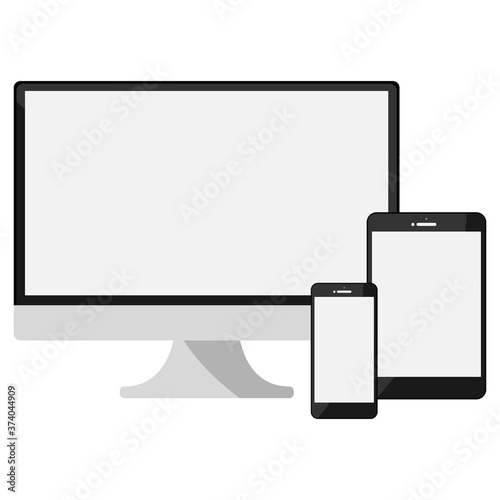 デスクトップパソコン・タブレット・スマートフォンのイラスト