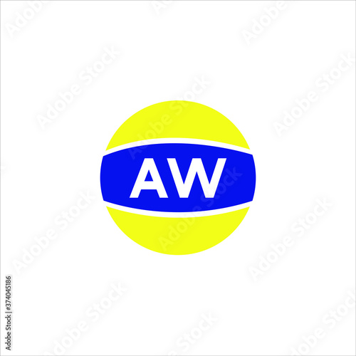 A W letter logo abstract design with vector graphic