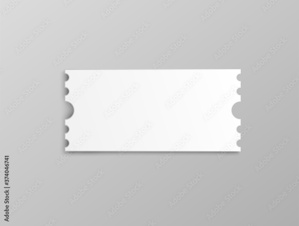 Blank concert paper ticket template, 3d realistic vector illustration isolated. Blank concert paper ticket template, 3d realistic vector illustration isolated.