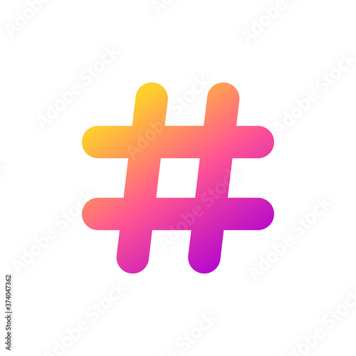 Colorful hashtag icon vector illustration
