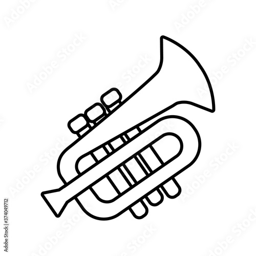 trumpet instrument musical line style icon