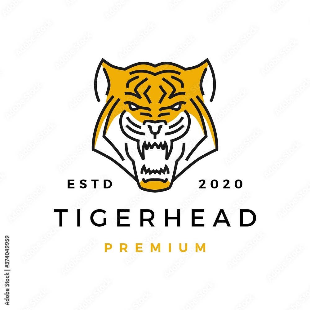 tiger head logo vector icon illustration tiger head logo vector icon illustration