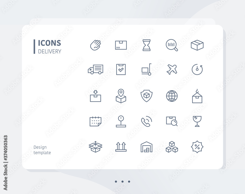 Delivery line icon set design template. flat design style minimal vector illustration. Delivery line icon set design template. flat design style minimal vector illustration.