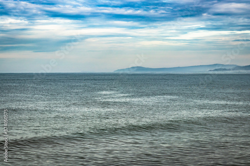 sea horizon at early in the morning from flat angle