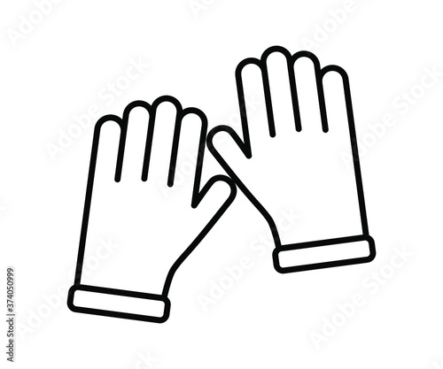 Vector illustration flat icon of gloves, disposable, protection against virus and germs, isolated flat symbol on white background.