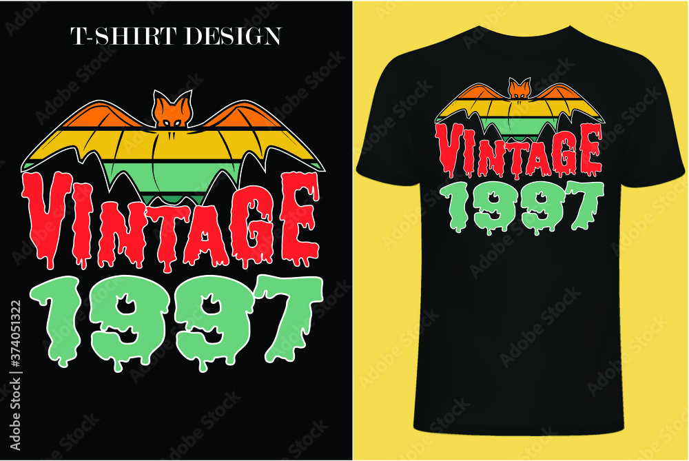 vintage 1997 Halloween vintage t-shirt design.