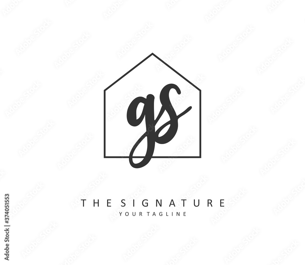 G S GS Initial letter handwriting and signature logo. A concept handwriting initial logo with template element. G S GS Initial letter handwriting and signature logo. A concept handwriting initial logo with template element.