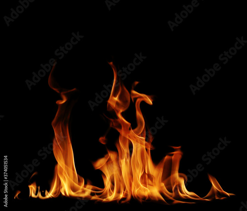 Fire flames black background