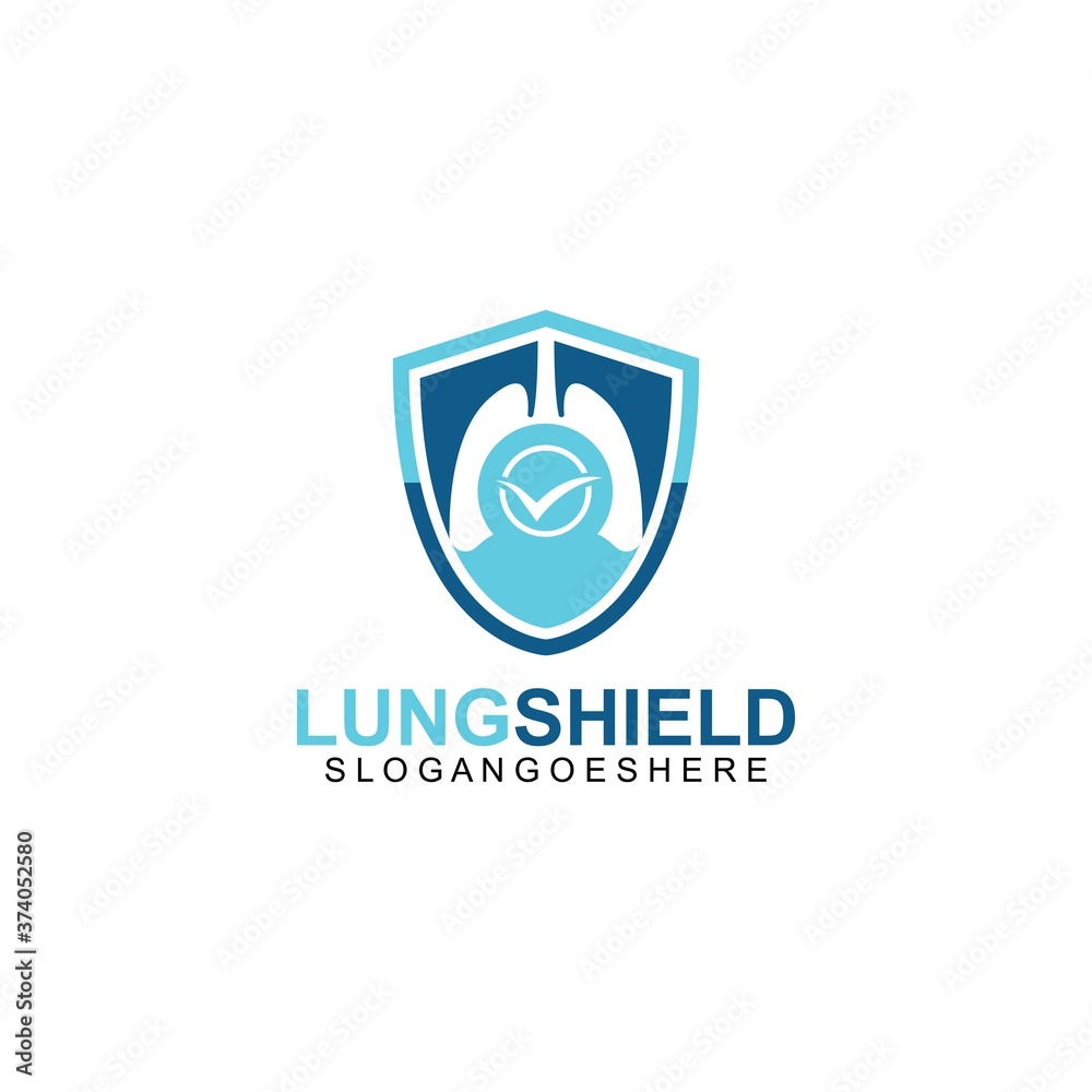 Lung shield logo template design vector, emblem, design concept, creative symbol Lung shield logo template design vector, emblem, design concept, creative symbol