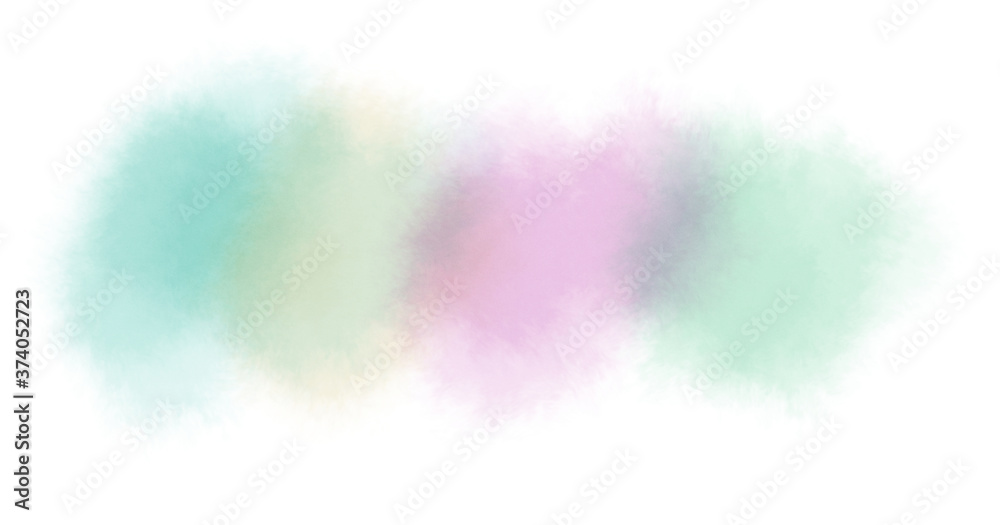 water color paint background, mix of green blue and pink water color with paper texture background, color highlight painted on paper, abstract illustration of colorful painting four colors background