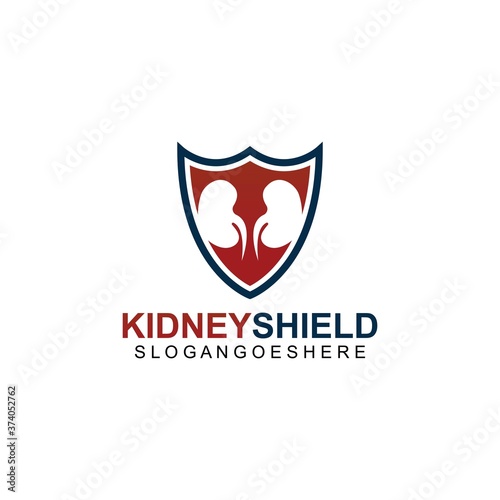 Kidney Shield Logo template design vector  emblem  design concept  creative symbol