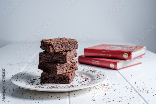brownies con libros