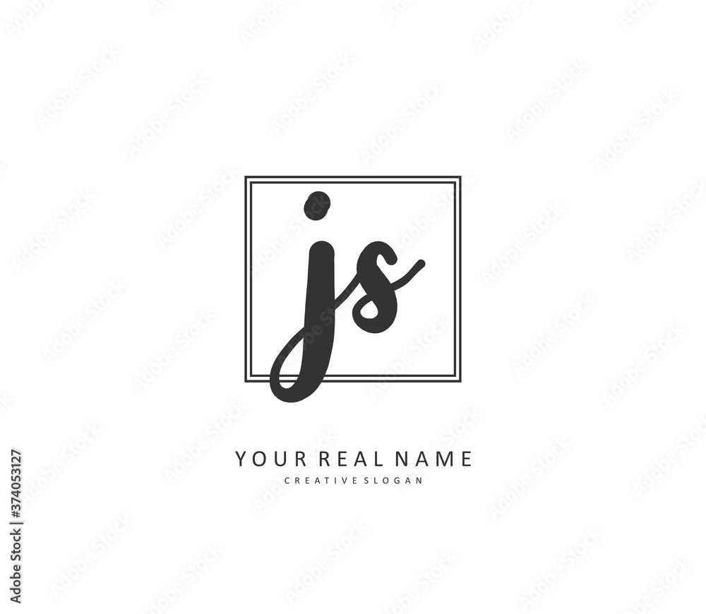 J S JS Initial letter handwriting and signature logo. A concept handwriting initial logo with template element. J S JS Initial letter handwriting and signature logo. A concept handwriting initial logo with template element.