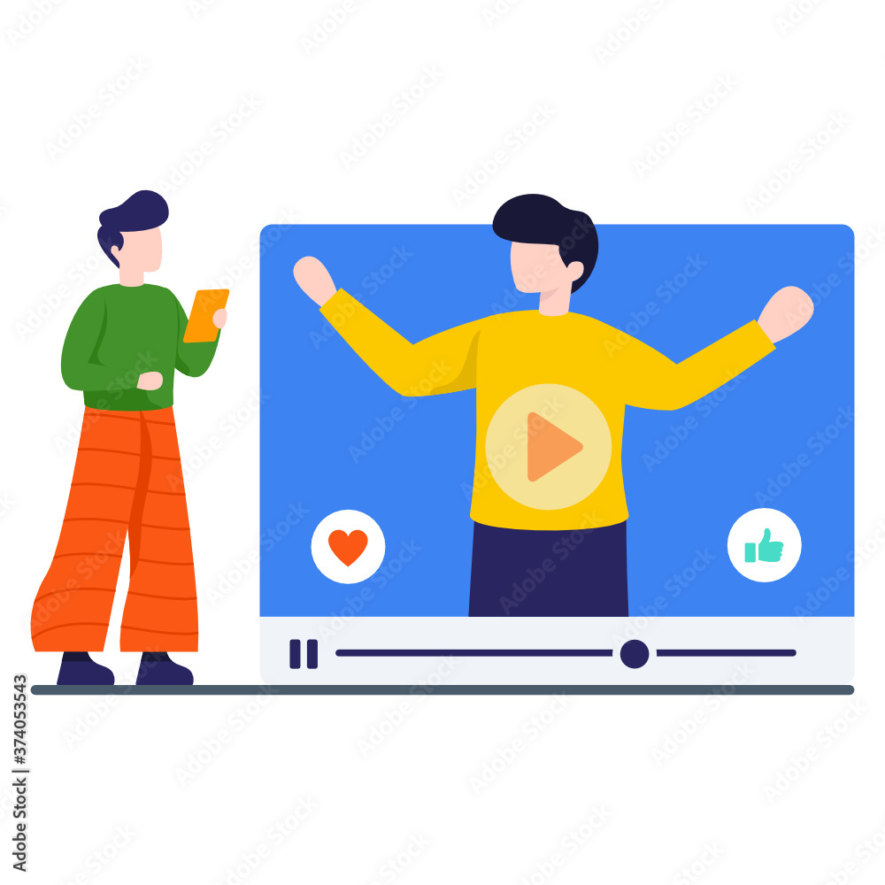 Live video stream flat illustration
Live video stream flat illustration