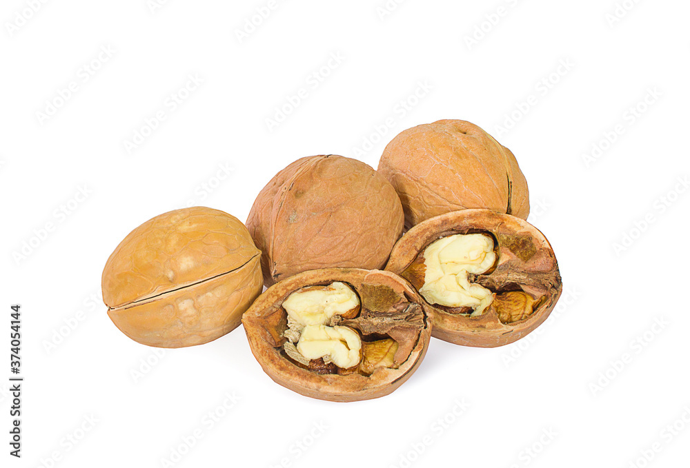 Walnuts an isolated in white background. Walnuts an isolated in white background.