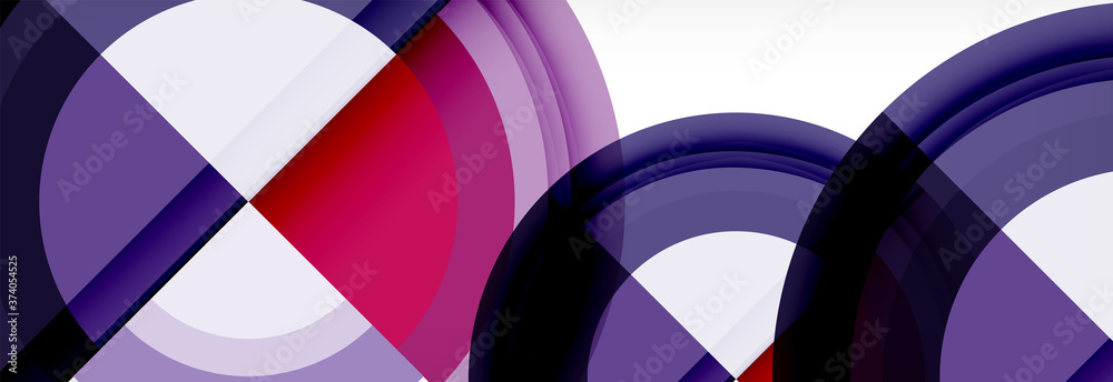 Obraz premium Round shapes, triangles and circles. Modern abstract background