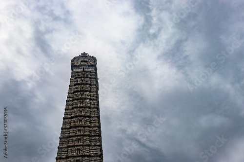 murdeshwar temple rajagopuram entrance isolated with flat sky