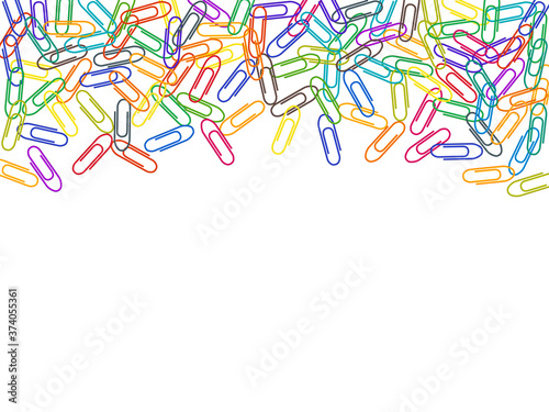 Stationary paperclips isolated on white background