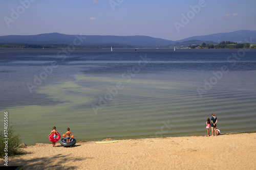 Obraz na płótnie Algae bloom in Lipno lake, Czech Republic w salonie