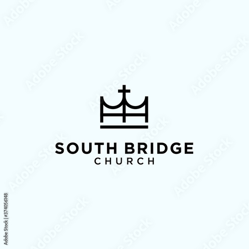 abstract crown logo. bridge icon