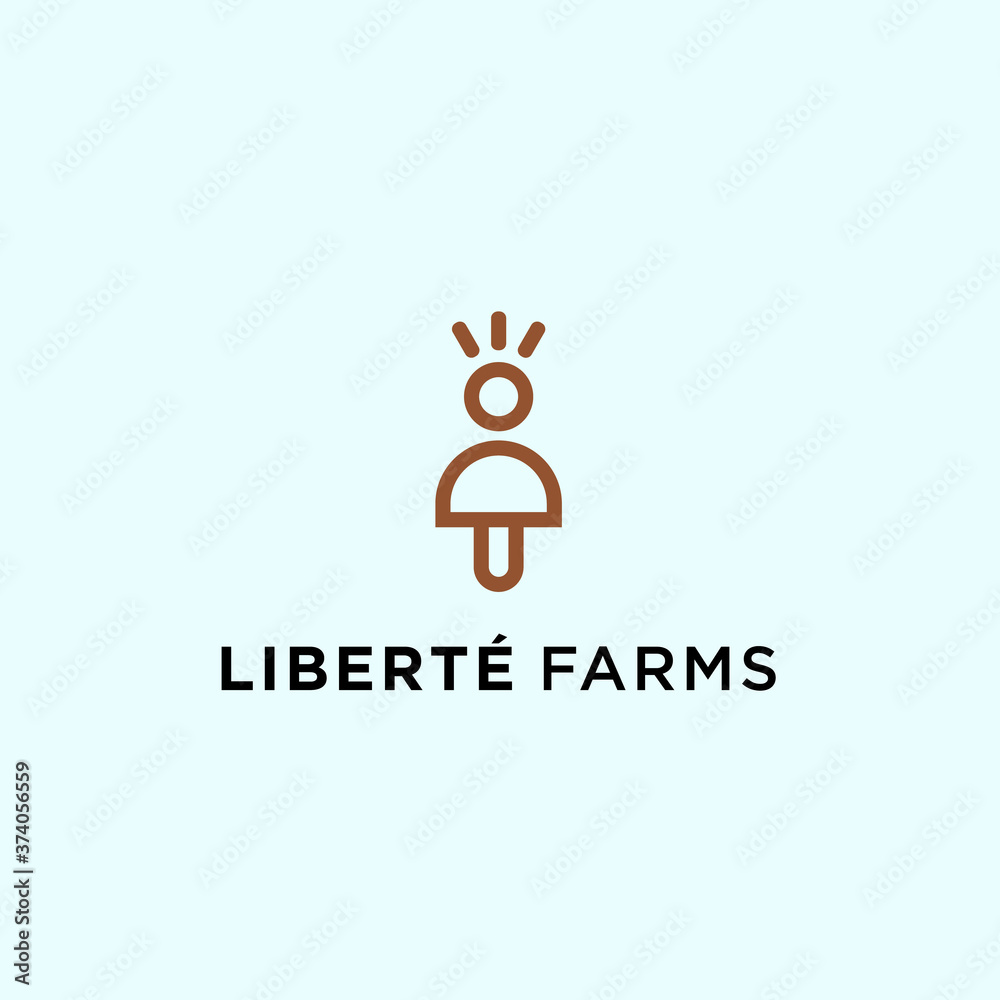 abstract mushroom logo. people icon abstract mushroom logo. people icon