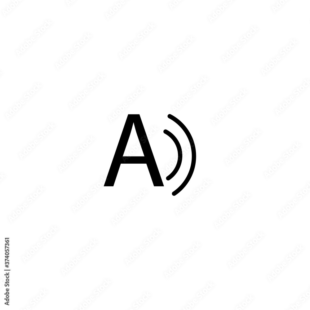 Read the sign aloud. letter A and vibration eps ten Read the sign aloud. letter A and vibration eps ten